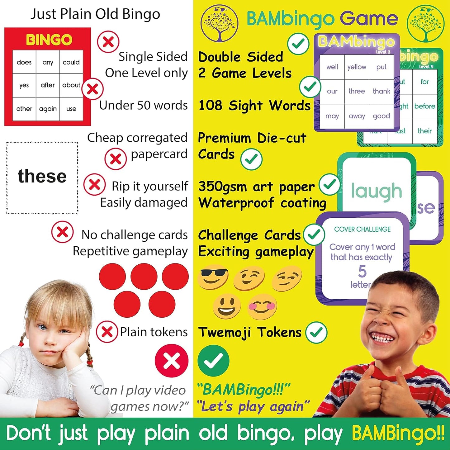 BAMbingo Sight Word Game - Level 3 & 4