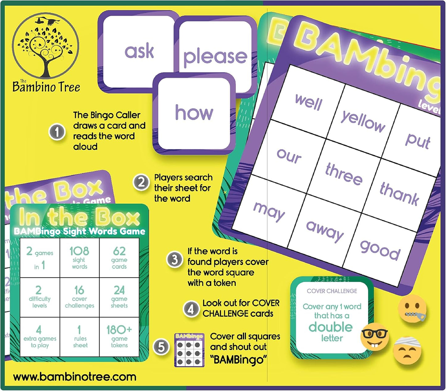 BAMbingo Sight Word Game - Level 3 & 4