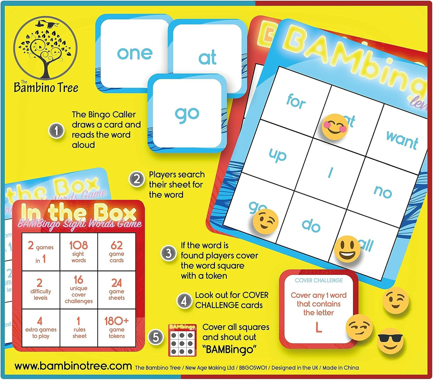 BAMbingo Sight Word Game - Level 1 & 2