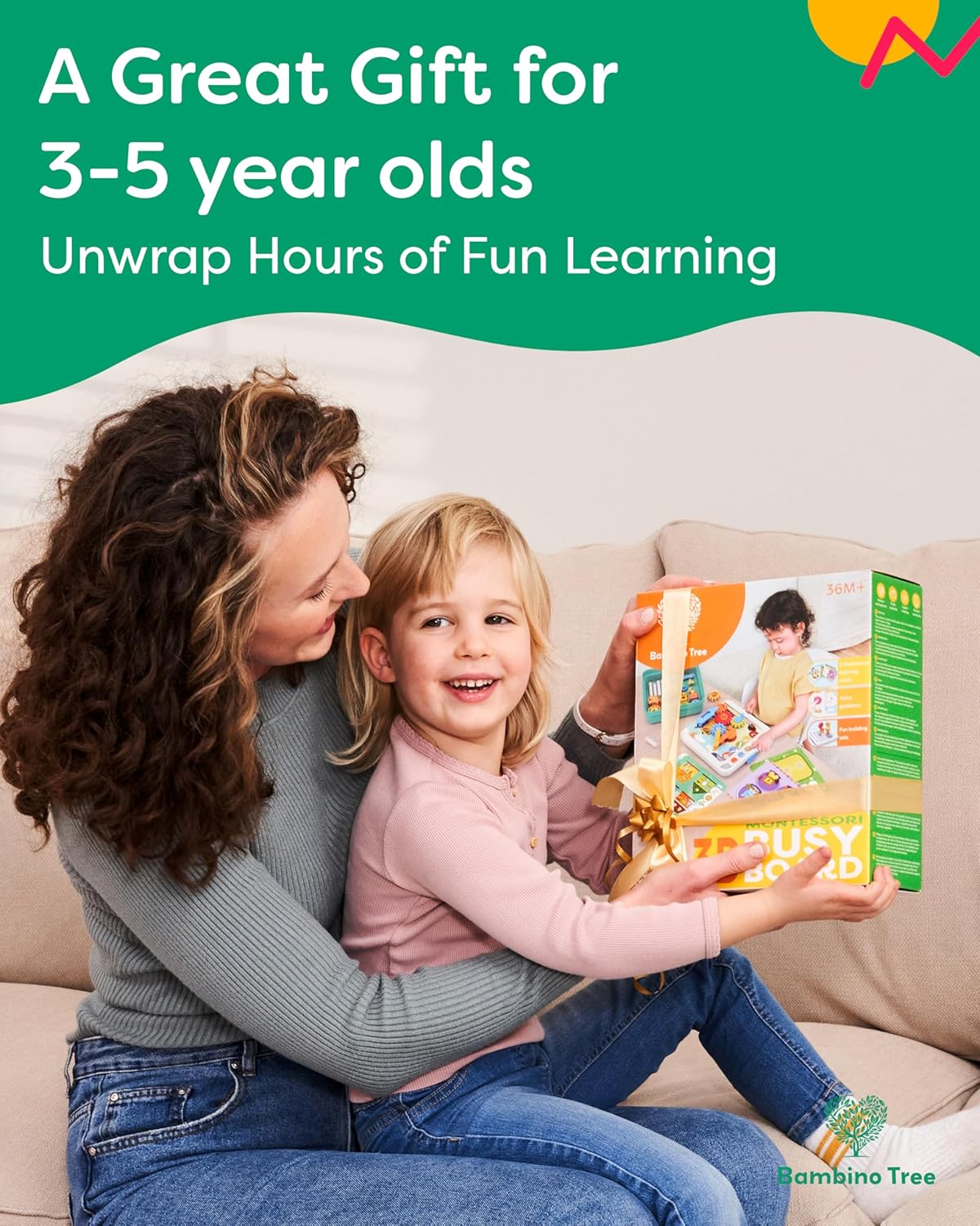 Busy STEM Board - Activity Board, Talking Cards, Gears & Blocks, Ages 3-6