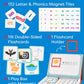 Alphabet & Phonics Magnets - CVC Builder & Picture Cards, Magnetic Board