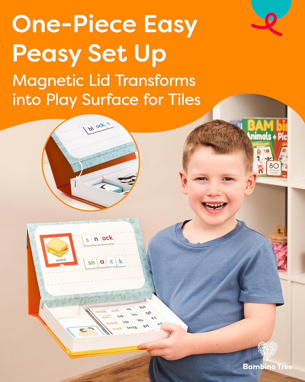 Alphabet & Phonics Magnets - CVC Builder & Picture Cards, Magnetic Board