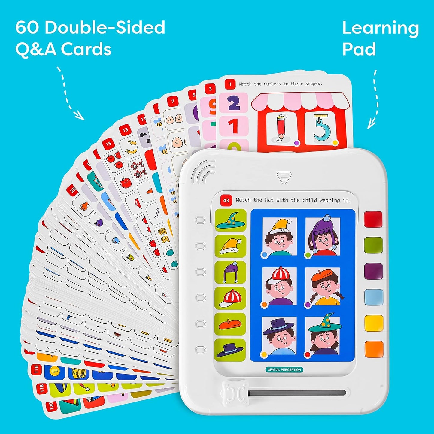 Kids Logic Learning Pad - Brain Teasers & Talking Cards, Ages 3-6