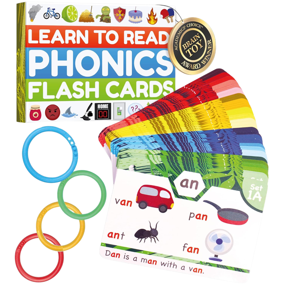 Phonics Flash Cards - Digraphs, Blends, Vowels, Ages 4-8