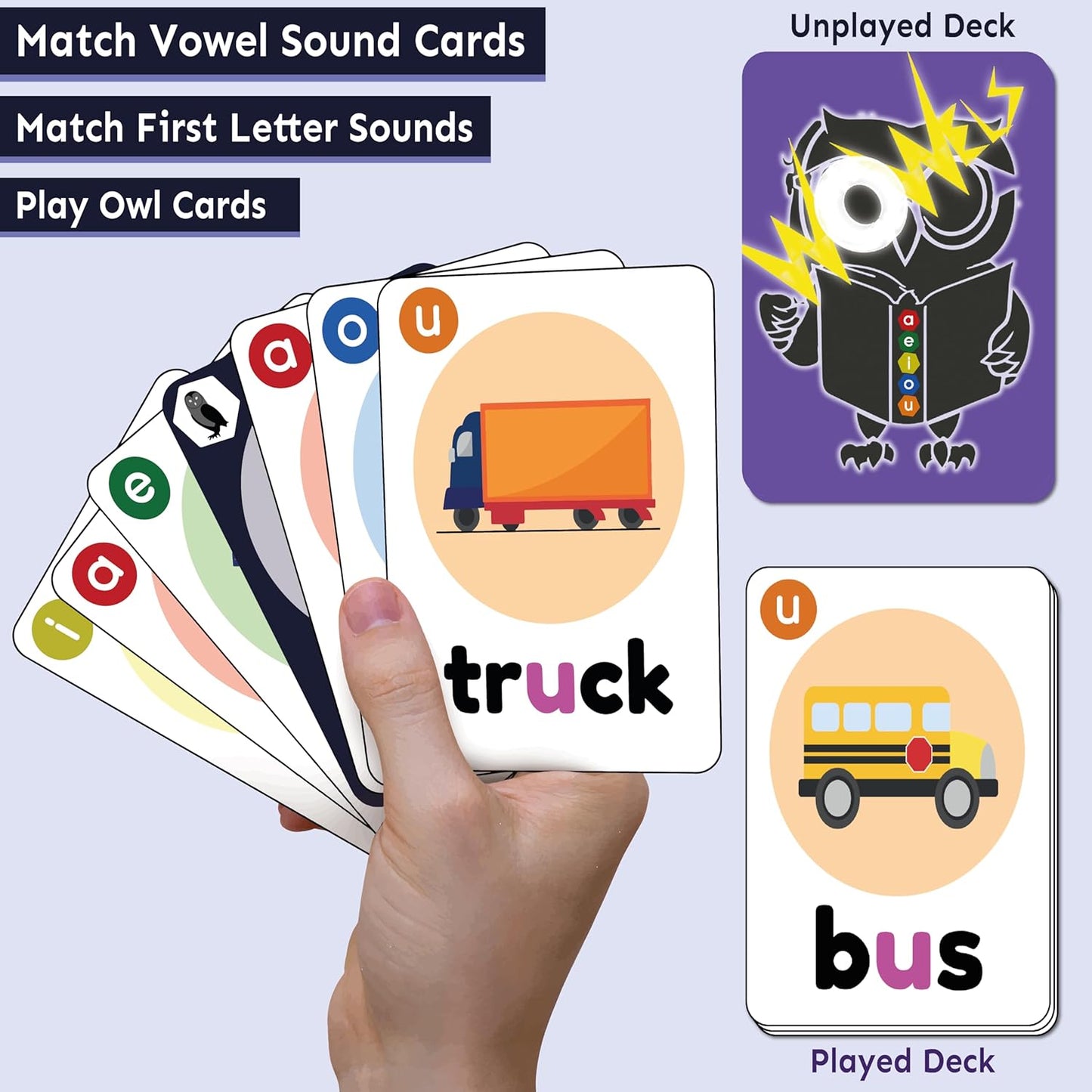 WOWELs Phonics & Vowel Sounds Game - Short & Long Vowels, K-2